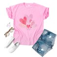 thumbnail image 1 of Pisexur Valentines Day T-shirt Top T-shirt à Manches Courtes Imprimé Amour pour la Saint-Valentin pour Femmes, 1 of 4