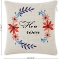thumbnail image 4 of "He is Risen" Linen Throw Pillow Case 16x16 Zipper Closure Decorative Square Cushion Cover for Sofa Couch Bed and Car, 4 of 6