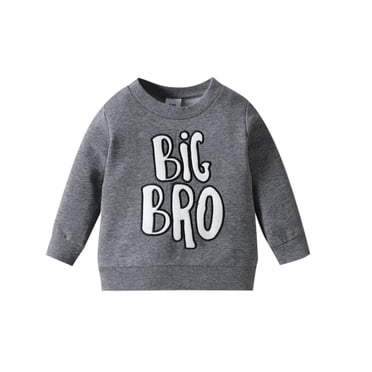 GDREDA Chandail/Chandail pour Tout-Petits Garçons à Manches Longues Grand Frère Petit Frère Tenue Assortie Vêtements d'Automne Cadeaux pour Frère (Gris, 2-3 Ans)
