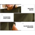 thumbnail image 3 of Women Solid Color Sweater Vests Crew Neck Cap Sleeve Loose Pullovers, 3 of 4