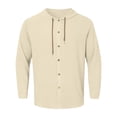 thumbnail image 2 of Chemise à Manches Longues pour Homme, Décontractée, Unie, Cardigan de Vacances, Chemises à Capuche, Hauts, 2 of 5