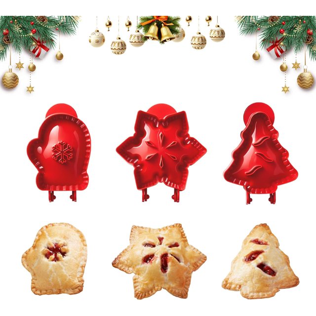 Molde de mini pastel navideño, molde de prensa para tartas de mano para hornear, molde de pastel de manzana, moldes para tartas de mano para fiestas, cortadores de galletas de calabaza, para