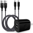 thumbnail image 1 of Type C Charger Fast Charging Cable 10ft,ABCPOW 2.1A Charger Block w 2PACK USB A to USB C Type C Cable High Speed Fast Charger for Android Type C Char, 1 of 5