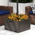 thumbnail image 2 of Gymax Patio 175lbs Fillable Umbrella Base w/ Table Tray Wheeled 3-in-1 Stand Outdoor, 2 of 10