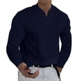 thumbnail image 1 of Ketyyh-chn99 T-Shirt pour Homme, Couleur Unie, Chandail de Base, Hauts, T-Shirt en Coton pour Homme à Manches Courtes et Col Ras du Cou, Marine, 4TG, 1 of 4