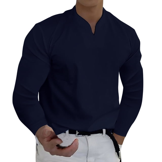 Ketyyh-chn99 T-Shirt pour Homme, Couleur Unie, Chandail de Base, Hauts, T-Shirt en Coton pour Homme à Manches Courtes et Col Ras du Cou, Marine, 4TG