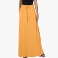 thumbnail image 2 of FAIWAD Women's Elastic High Waisted Maxi Skirt Drawstring Loose Casual Basic A-Line Skirts with Pockets, 2 of 8