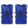 thumbnail image 2 of 12 PCS Adults Soccer Pinnies Quick Drying Football Team Jerseys Youth Sports Scrimmage Soccer Team Training Numbered Bibs Practice Sports Vest Dark blue 12pcs For Adults, 2 of 7