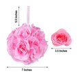thumbnail image 3 of CHOK 2 Pack | 7” Mauve Flower Ball Silk Rose Pomander Kissing Ball, 3 of 11