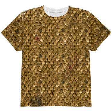 Costume d'Armure à Écailles de Bronze pour Dégâts de Bataille d'Halloween, T-Shirt Jeunesse à Imprimé Intégral