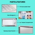 thumbnail image 4 of Koolatron 1.6 Cu.ft Mini Fridge with Freezer, Stainless Steel Compact Refrigerator for Home & Office, 4 of 8