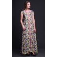 thumbnail image 3 of Bimba Robe Longue Florale pour Femme, Fête, Col en V, Fente avant, Sans Manches, Maxi - X-Grand, 3 of 5