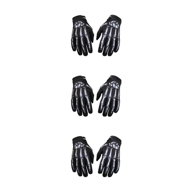 kurtrusly Breathable And Comfortable Full Finger Riding Gloves For Motorcycle Cycling Lightweight And Shockproof Nylon Durable white XS(kid) 3Set