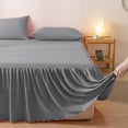 thumbnail image 4 of Solid Color Bed Skirt Fitted Polyester Cotton Blend 200x150cm Non-Slip Elastic Ruffled Edge Protective Mattress Cover for Modern Bedroom Decor Hzhnb | Nylon,Spandex, Gray, 4 of 9