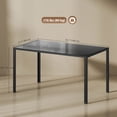 thumbnail image 3 of HOMCOM Table à Manger Rectangulaire, Table de Cuisine en Verre Trempé avec Pattes en Acier, 3 of 10