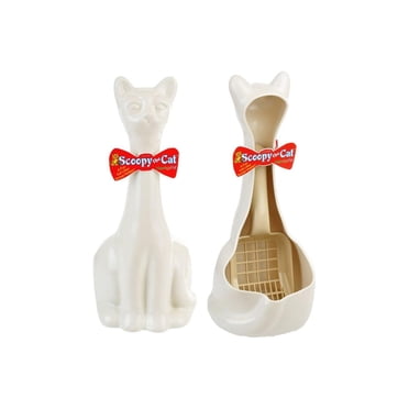 New Age Scoopy The CAT Litter Scoop and Holder Designed For Cat Waste Clean Up White