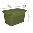 thumbnail image 2 of Sterilite 114 Liter Tote, Large Plastic Storage Bin with Snap-on Lid, Stackable, Green, 2 of 6