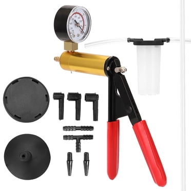 Amdohai Professional Car Auto Hand Held Vacuum Pressure Pump Brake Bleeder Adaptor Fluid Reservoir Tester Vacuum Bleeding Test Kits 2 in 1 Tool Kit
