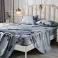 thumbnail image 4 of Move Over 4 pcs Butterfly Sheet Set Full Grey Fitted Sheet Chic Butterflies Pattern All Around Elastics Deep Pocket Sheet, 4 of 8