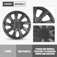 thumbnail image 2 of 4Pcs 17 inch Universal Wheel Rim Cover Hubcaps,Snap on Car Truck SUV,Black Matte, 2 of 7