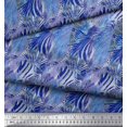 thumbnail image 3 of Soimoi Blue Cotton Cambric Fabric Leopard & Wild Animal Skin Decor Fabric Printed BTY 42 Inch Wide, 3 of 3