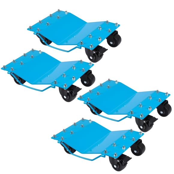 Car Wheel Dolly Set of 4 - 8000LBS Capacity Heavy Duty Tire Skates with 360° Swivel Casters & Brakes for Vehicle Moving