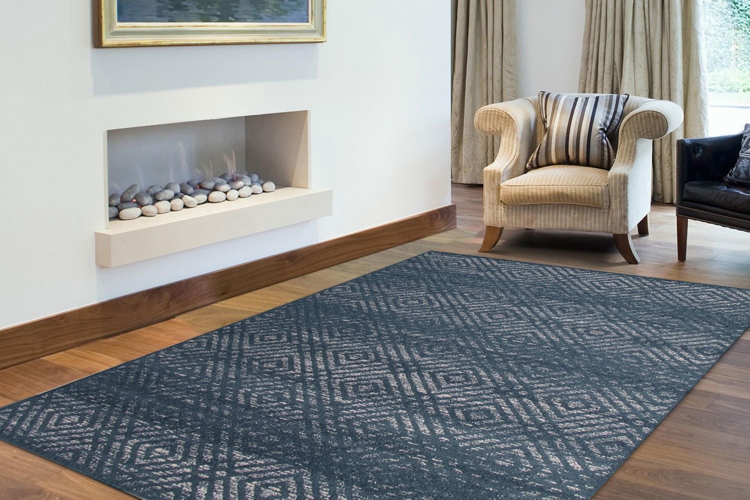 Tapis d'Interieur ECARPET Géométrique pour Salon Collection Ember