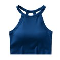 thumbnail image 1 of AherBiu Camisoles Courtes pour Femmes avec Soutien-Gorge Intégré, Tricot Côtelé, Col Licou, Décontractées pour Sorties, 1 of 5