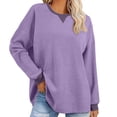 thumbnail image 1 of Erwazi Chandails à Manches Longues pour Femmes, Col Ras du Cou, Tuniques en Tricot Gaufré, Hauts pour Porter avec des Leggings, Chandail Léger, Décontracté, Ample, Hauts d'Automne, T-Shirts, 1 of 6