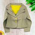 thumbnail image 4 of Kidsy Toddler Girls Polka Dots Blazer Jacket  – Notched Lapel, Two Button Closures, LIME DOT, 8, 4 of 11