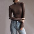 thumbnail image 4 of AherBiu Chandails à Manches Longues pour Femmes Couche de Base sous-Maillots Col Roulé Coupe Ajustée T-Shirts Blouse, 4 of 7