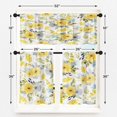 thumbnail image 4 of Spring Flower Kitchen Window Curtains Valance and Tier Set 36 Inch, Yellow Floral 3 Piece Set Short Curtains for Window, Summer Window Treatment Tiers for Living Room Bedroom, 4 of 6