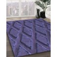 thumbnail image 3 of Ahgly Company Tapis d'Intérieur Lavable à la Machine, Carré, Transitionnel, Bleu, Tapis de Zone, 3 Pieds Carré, 3 of 7