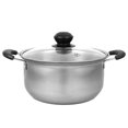 thumbnail image 1 of 1 Pce Marmite à Soupe en Acier Inoxydable Marmite Multifonctionnelle Marmite Pratique avec Couvercle en Verre, 1 of 8