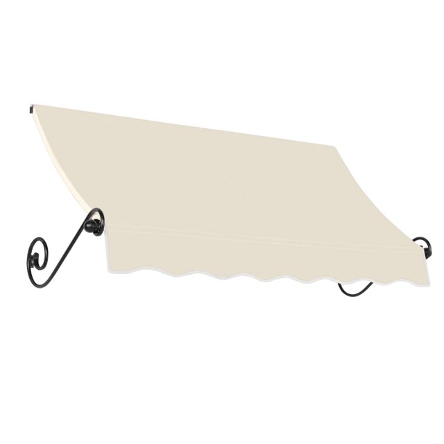 AWNTECH 5 Pi. Style Bras Roulé Porte/fenêtre Auvent Fixe Extérieur 64.5 Pouces L x 36 Pouces H x 36 Pouces Professionnel, Lin