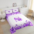 thumbnail image 4 of Erosebridal Monogrammed Bedding Sets Full with Comforter,Personalized Initial Duvet Insert,Letter Decoration,Reversible,3pcs, 4 of 8