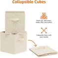 thumbnail image 3 of Cubes de Rangement Pliables en Tissu avec Poignées, Beige - Lot de 2, 3 of 5