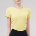 thumbnail image 1 of T-Shirt pour Femme, Haut Décontracté à Manches Courtes et Col Rond, Mélange Doux Extensible Polyester Spandex pour le Quotidien, 1 of 3