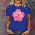 thumbnail image 2 of LUOGENLI T-shirts pour Femme pour Femmes Mode Décontractée T-shirts Imprimés Col Rond Manches Courtes T-Shirt Hauts Tunique Blouse 4TG T-shirts pour Femmes T-shirts Graphiques T-shirts de la Saint-Valentin Bleu TTG, 2 of 4