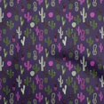 thumbnail image 1 of oneOone Rayon Dark Purple Fabric Cactus Craft Projects Decor Fabric Printed By The Yard 56 Inch Wide, 1 of 5