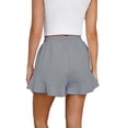 thumbnail image 5 of AherBiu Shorts for Women Trendy Elastic Waist Drawstring Ruffle Wide Leg Summer Casual Solid Color Loose Comfy Shorts, 5 of 5