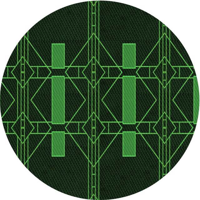Ahgly Company Tapis de Zone Ronds d'Intérieur Lavables à la Machine, Style Transitionnel, Verts, 7 Pieds Rond
