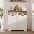 thumbnail image 2 of Vabches Armoire à Poubelle Basculante avec Tablette Réglable pour Poubelle de 10 Gallons, Blanc, 2 of 8
