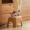 thumbnail image 4 of SIYTUAU Orange Home Plastic Small Square Stool With Stackable Structure And Non Slip Foot Pads For Living Room Bathroom 12.6 X 10 X 7.1 Inches Orange, 4 of 6