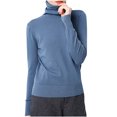 thumbnail image 2 of DPTALR Women's R-Neck Long Sleeve Loose Solid Color Blouse, 2 of 3