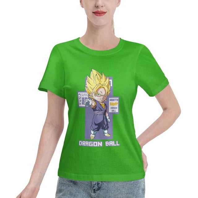 T-Shirt Basique à Manches Courtes pour Femmes Super Saiyan