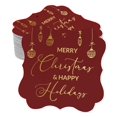 thumbnail image 1 of Inkdotpot Pack Of 100 Merry Christmas & Happy Text Paper Tags DIY Craft Bracket Shape Real Gold Foil Hang Tags, 1 of 1