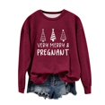 thumbnail image 1 of Birdeem Chandail de Noël pour Femmes Col Rond Imprimé Ample Manches Longues Sans Capuche, 1 of 1