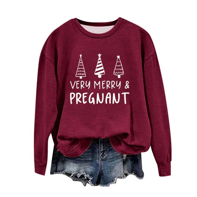 Birdeem Chandail de Noël pour Femmes Col Rond Imprimé Ample Manches Longues Sans Capuche
