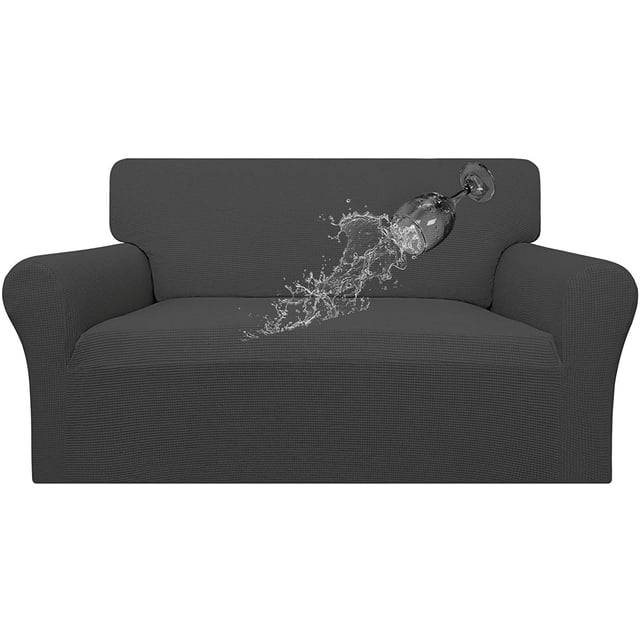 EcoNesxp Housse Imperméable pour Causeuse Gris Foncé Housse de Sofa Double Imperméable Convenant aux Enfants